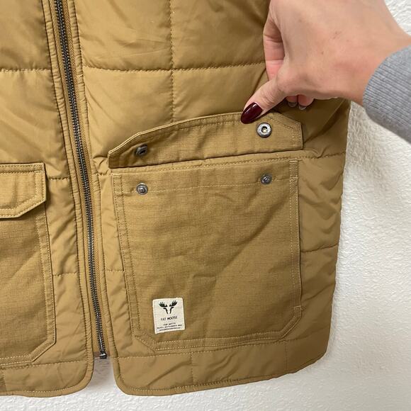 Fat Moose Aiden Vest Quilted Khaki Tan Size Medium - Picture 7 of 15